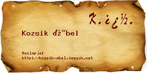 Kozsik Ábel névjegykártya