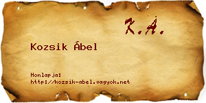 Kozsik Ábel névjegykártya